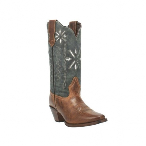 QUICK SHIP | LAREDO WOMEN'S PASSION FLOWER WESTERN BOOTS - SNIP TOE-COGNAC
