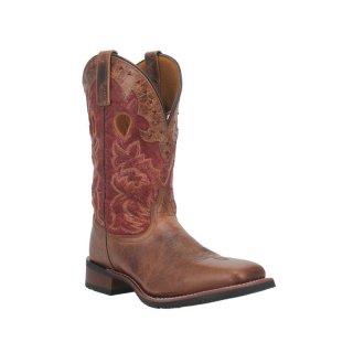 QUICK SHIP | LAREDO MEN'S ROSS WESTERN BOOTS - BROAD SQUARE TOE-BROWN