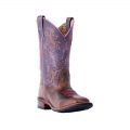 QUICK SHIP | LAREDO WOMEN'S LOLA PURPLE TAN INLAY WESTERN PERFORMANCE BOOTS - SQUARE TOE-TAN