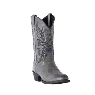 QUICK SHIP | LAREDO MEN'S HARDING WAXY LEATHER WESTERN BOOTS - MEDIUM TOE-GREY