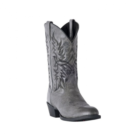 QUICK SHIP | LAREDO MEN'S HARDING WAXY LEATHER WESTERN BOOTS - MEDIUM TOE-GREY