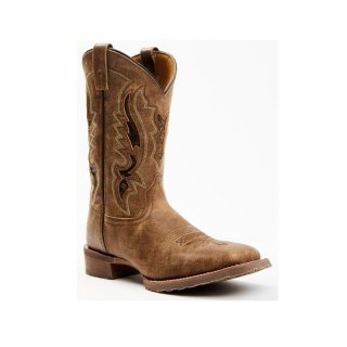 QUICK SHIP | LAREDO MEN'S DISTRESSED LEATHER WESTERN BOOTS - BROAD SQUARE TOE-TAN