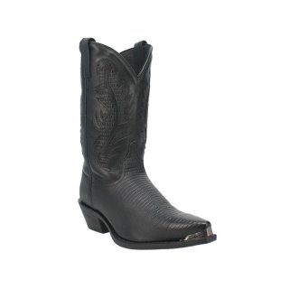 QUICK SHIP | LAREDO MEN'S LIZARD PRINT WESTERN BOOT - SNIP TOE-BLACK