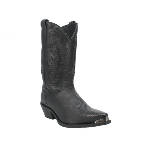 QUICK SHIP | LAREDO MEN'S LIZARD PRINT WESTERN BOOT - SNIP TOE-BLACK