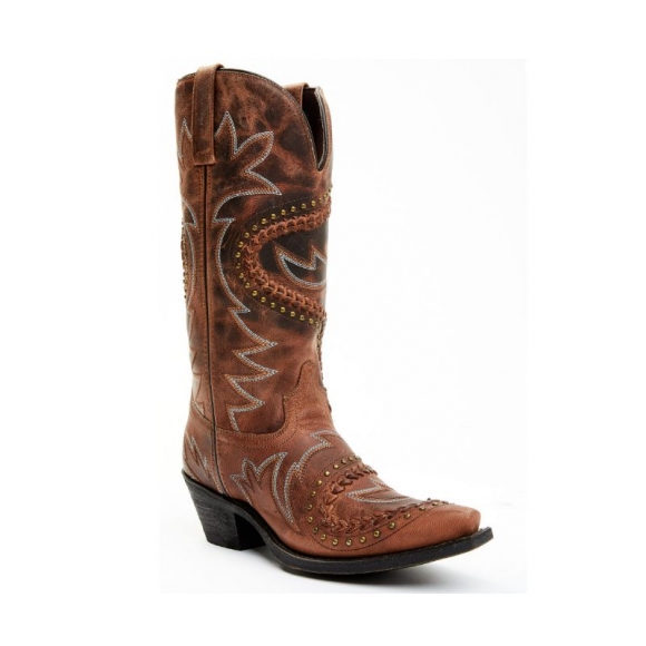 QUICK SHIP | LAREDO WOMEN'S DISTRESSED SIDEWINDER WESTERN BOOTS - SNIP TOE-TAN