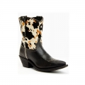 QUICK SHIP | LAREDO WOMEN'S CARLEIGH HAIR ON HIDE WESTERN FASHION BOOTIES - SNIP TOE-BLACK