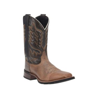 QUICK SHIP | LAREDO MEN'S MONTANA WESTERN BOOTS - BROAD SQUARE TOE-BROWN