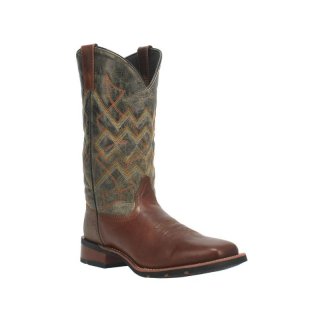 QUICK SHIP | LAREDO MEN'S GLAVINE WESTERN BOOTS - BROAD SQUARE TOE-BROWN