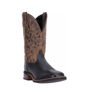 QUICK SHIP | LAREDO MEN'S TWO TONED EMBROIDERED WESTERN BOOTS-BLACK