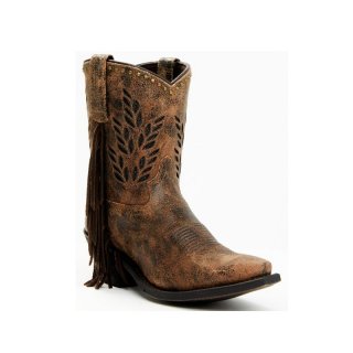 QUICK SHIP | LAREDO WOMEN'S SWEET WATER INLAY WESTERN FASHION BOOTIES - SNIP TOE-DARK BROWN