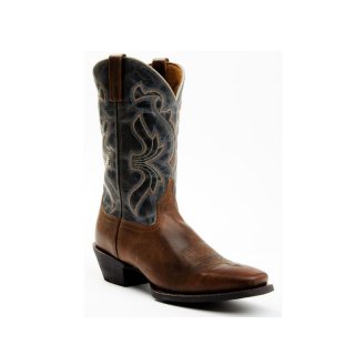 QUICK SHIP | LAREDO MEN'S MCKINNEY WESTERN BOOTS - SQUARE TOE-BROWN/BLUE