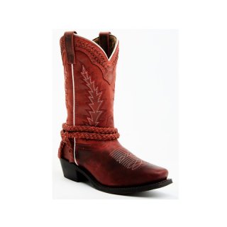 QUICK SHIP | LAREDO WOMEN'S KNOT IN TIME WESTERN BOOTS - SQUARE TOE-RED