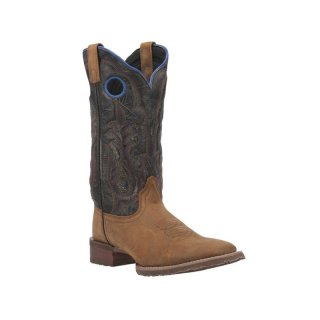 QUICK SHIP | LAREDO MEN'S ISAAC DISTRESSED WESTERN BOOTS - BROAD SQUARE TOE-DISTRESSED BROWN