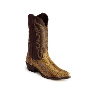 QUICK SHIP | LAREDO MEN'S PYTHON PRINT WESTERN BOOTS - POINTED TOE-BROWN