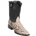 Los Altos Men's Roper Snakeskin Boots | Natural | Free Delivery