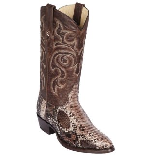 Los Altos Men's Brown Snakeskin Boots R-Toe | Rustic Brown | Free Delivery Los Altos Men's Brown Snakeskin Boots R-Toe | Rustic Brown | Free Delivery