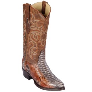 Los Altos Men's Mens Snakeskin Boots | Rustic Cognac | Free Delivery