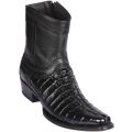 Los Altos Men's Caiman Tail Short Black Boots | Black | Free Delivery