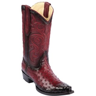 Los Altos Men's Western Ostrich Leather Boots | Burgundy | Free Delivery Los Altos Men's Western Ostrich Leather Boots | Burgundy | Free Delivery