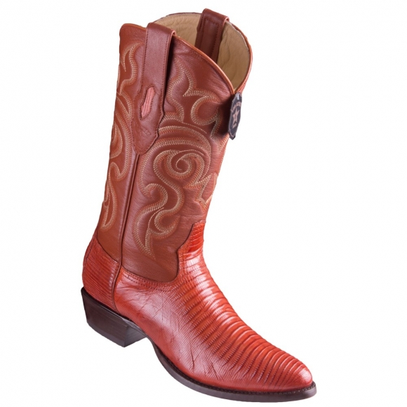 Los Altos Men's Cognac Lizard Boots R-Toe | Cognac | Free Delivery