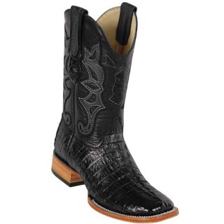 Los Altos Men's Black Square Toe Caiman Tail Boots | Black | Free Delivery Los Altos Men's Black Square Toe Caiman Tail Boots | Black | Free Delivery