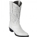 Los Altos Men's White Crocodile Boots | White | Free Delivery