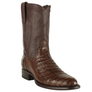 Los Altos Men's Caiman Belly Roper Boots | Brown | Free Delivery Los Altos Men's Caiman Belly Roper Boots | Brown | Free Delivery