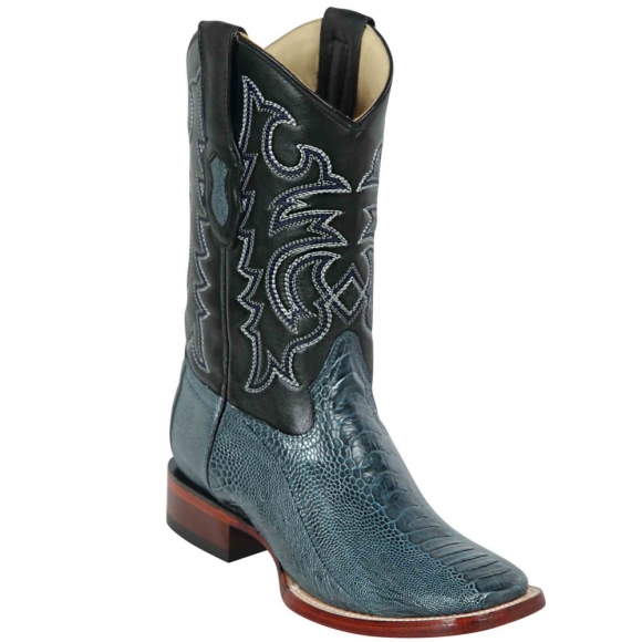 Los Altos Men's Blue Square Toe Ostrich Leg Boots | Blue | Free Delivery Los Altos Men's Blue Square Toe Ostrich Leg Boots | Blue | Free Delivery