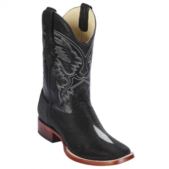 Los Altos Men's Square Toe Stingray Boots | Black | Free Delivery Los Altos Men's Square Toe Stingray Boots | Black | Free Delivery