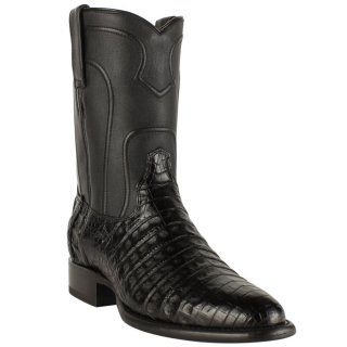 Los Altos Men's Black Caiman Belly Roper Boots | Black | Free Delivery Los Altos Men's Black Caiman Belly Roper Boots | Black | Free Delivery
