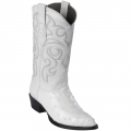 Los Altos Men's White Ostrich Cowboy Boots | White | Free Delivery