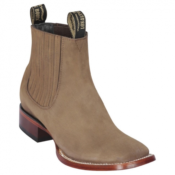 Los Altos Men's Ankle Square Toe Boot - Taupe | Brown | Free Delivery