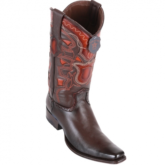 Los Altos Men's European Toe Cowboy Boot - Faded Brown | Faded Brown | Free Delivery