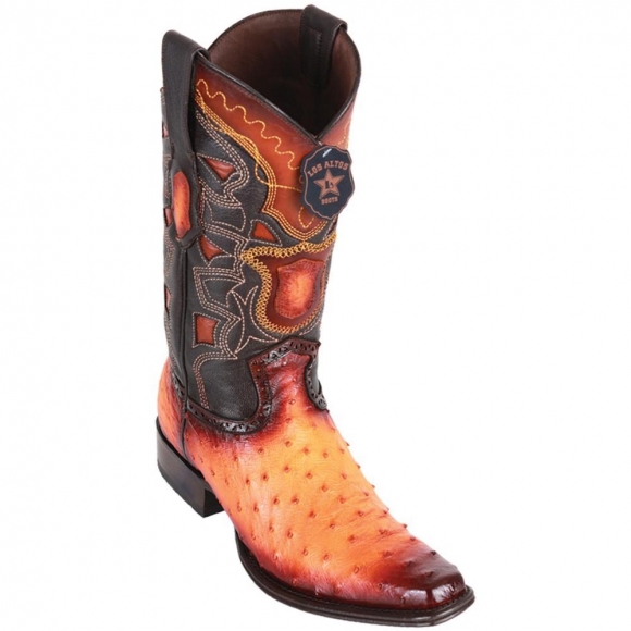 Los Altos Men's Buttercup Ostrich Boots - European Toe | Faded Buttercup | Free Delivery Los Altos Men's Buttercup Ostrich Boots - European Toe | Faded Buttercup | Free Delivery