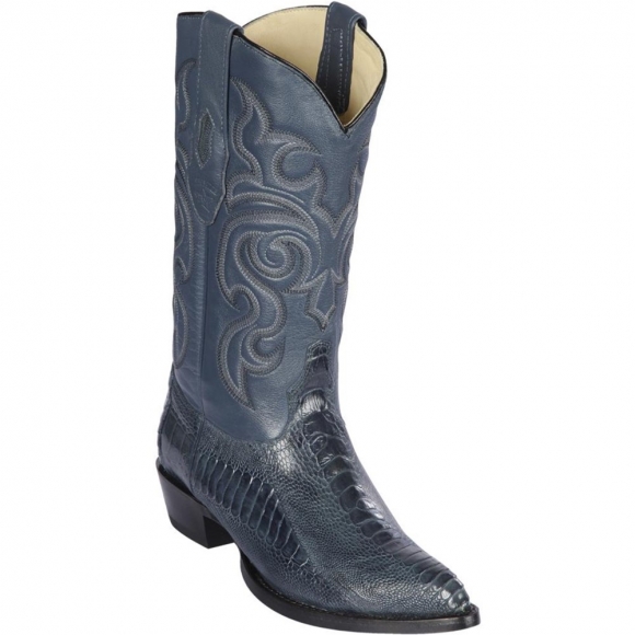 Los Altos Men's Blue Ostrich Leg Cowboy Boots J-Toe | Blue Jean | Free Delivery