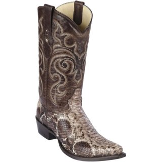 Los Altos Men's Brown Python Snip Toe Boots | Brown Rustic | Free Delivery Los Altos Men's Brown Python Snip Toe Boots | Brown Rustic | Free Delivery