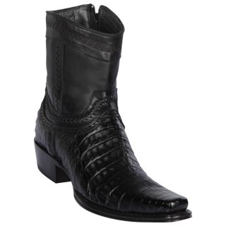 Los Altos Men's Black Caiman Belly European Toe | Black | Free Delivery