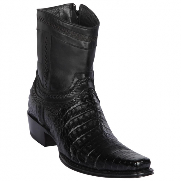 Los Altos Men's Black Caiman Belly European Toe | Black | Free Delivery Los Altos Men's Black Caiman Belly European Toe | Black | Free Delivery