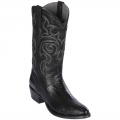 Los Altos Men's Ostrich Leg Cowboy Boots R-Toe | Black | Free Delivery