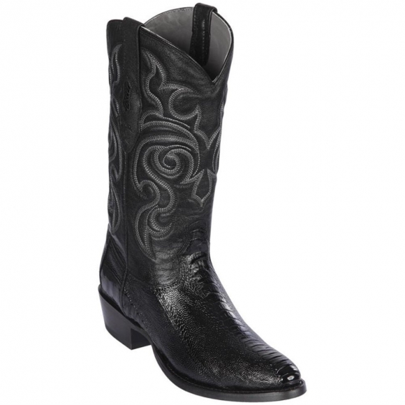Los Altos Men's Ostrich Leg Cowboy Boots R-Toe | Black | Free Delivery Los Altos Men's Ostrich Leg Cowboy Boots R-Toe | Black | Free Delivery