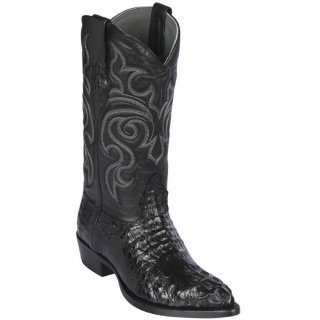 Los Altos Men's Caiman Hornback J-Toe Western Boots | Black | Free Delivery