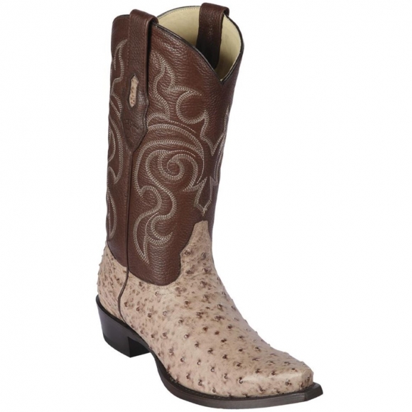 Los Altos Men's Mens Boots Ostrich Skin Moka | Moka | Free Delivery