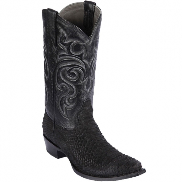 Los Altos Men's Black Python Boots | Black | Free Delivery Los Altos Men's Black Python Boots | Black | Free Delivery