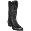 Los Altos Men's Black Caiman Tail Cowboy Boots | Black | Free Delivery