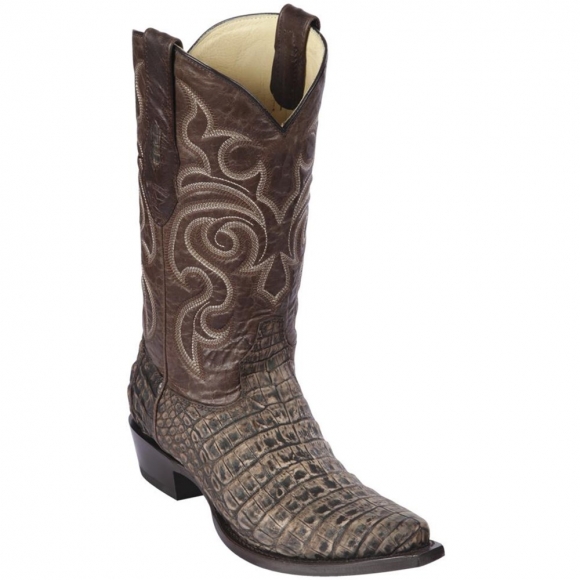 Los Altos Men's Sanded Brown Caiman Belly Snip Toe Boots | Brown Sanded | Free Delivery Los Altos Men's Sanded Brown Caiman Belly Snip Toe Boots | Brown Sanded | Free Delivery