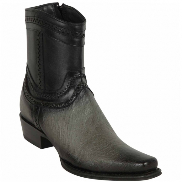 Los Altos Men's Grey Smooth Ostrich Short Cowboy Boots | Grey | Free Delivery Los Altos Men's Grey Smooth Ostrich Short Cowboy Boots | Grey | Free Delivery