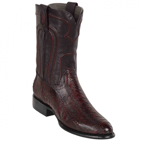 Los Altos Men's Black Cherry Roper Ostrich Leg Western Boots | Black Cherry | Free Delivery Los Altos Men's Black Cherry Roper Ostrich Leg Western Boots | Black Cherry | Free Delivery