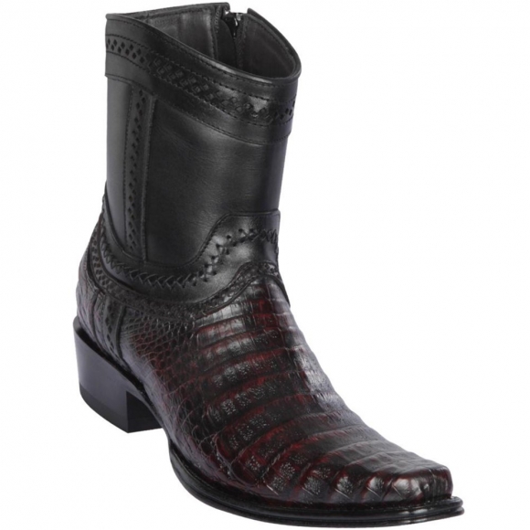 Los Altos Men's Caiman Belly Short Cowboy Boots Black Cherry | Black Cherry | Free Delivery Los Altos Men's Caiman Belly Short Cowboy Boots Black Cherry | Black Cherry | Free Delivery