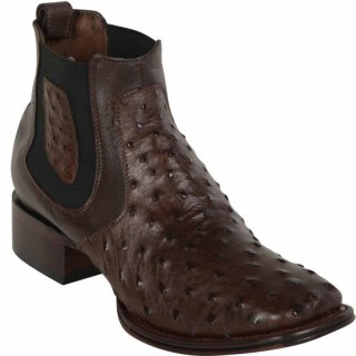 Los Altos Men's Mens Short Brown Ostrich Leather Boots Square Toe | Brown | Free Delivery Los Altos Men's Mens Short Brown Ostrich Leather Boots Square Toe | Brown | Free Delivery