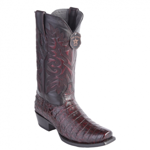 Los Altos Men's Black Cherry Caiman Belly Square Toe Cowboy Boots | Black Cherry | Free Delivery Los Altos Men's Black Cherry Caiman Belly Square Toe Cowboy Boots | Black Cherry | Free Delivery